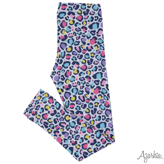 Bright Leopard Print Girls Legging – Fun & Colorful Fall Fashion