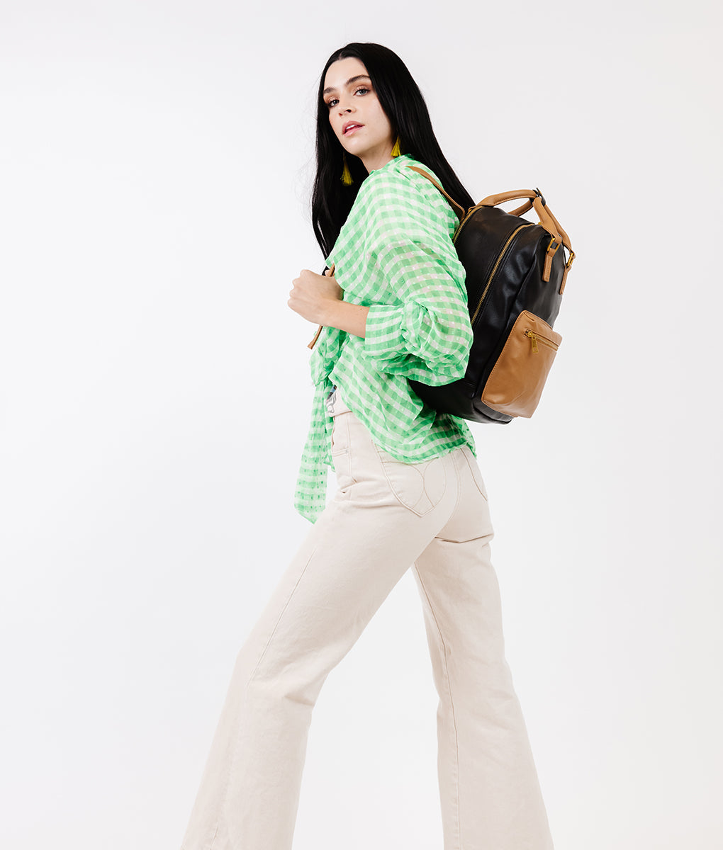 The Diaper Pack  - Black / Tan