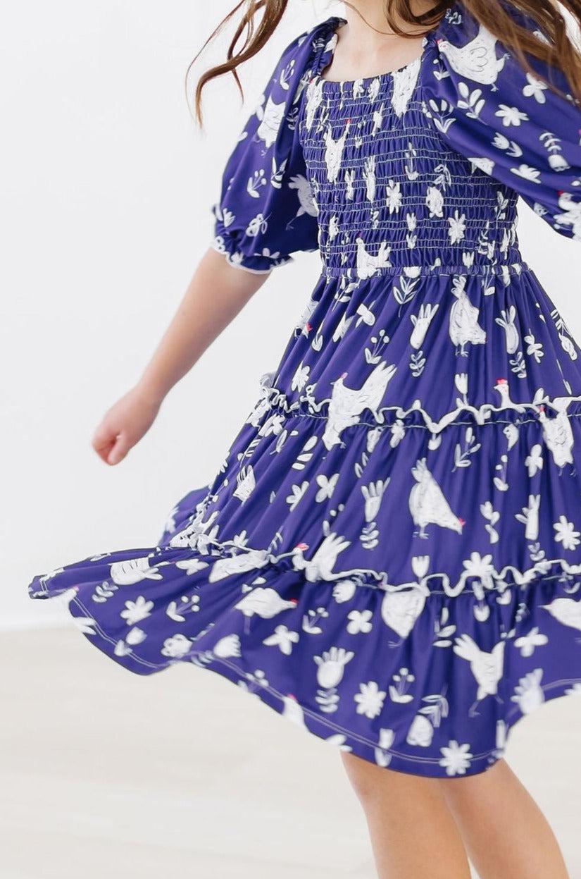 SALE Feathered Friends Smocked Ruffle Dress