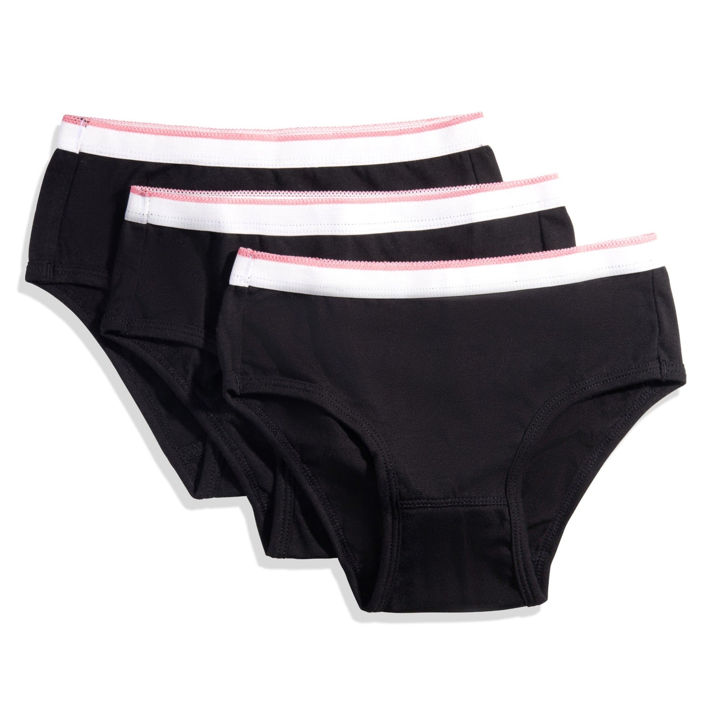 Feathers Girls Solid White Snug Fit Tagless Briefs Underwear - 100% Cotton Super Soft Panties