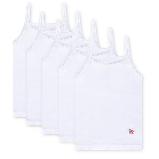 Feathers Girls Undershirts Tagless Camisoles - 5 pk Super Soft Cotton Cami Girls Tank Tops