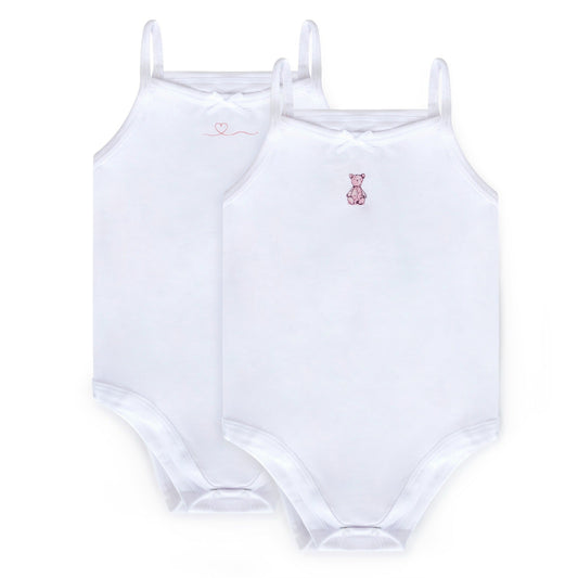Feathers Tank Top Bodysuits for Baby Girl (2 Pack) Super Soft One-Piece Toddler Bodysuit