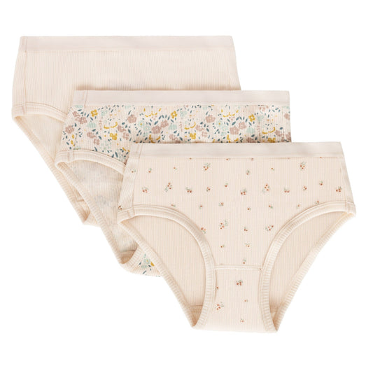 Feathers Floral Print Snug Tagless Cotton Underwear – Girls Underwear Briefs Super Soft Panties (3 Pack)