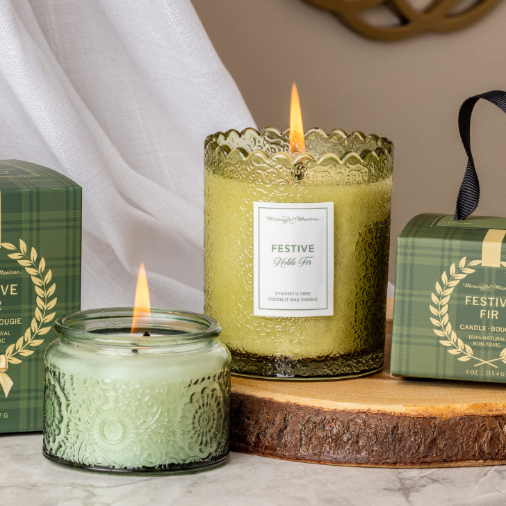 Festive Noble Fir Natural Candle 8oz Kaia Collection
