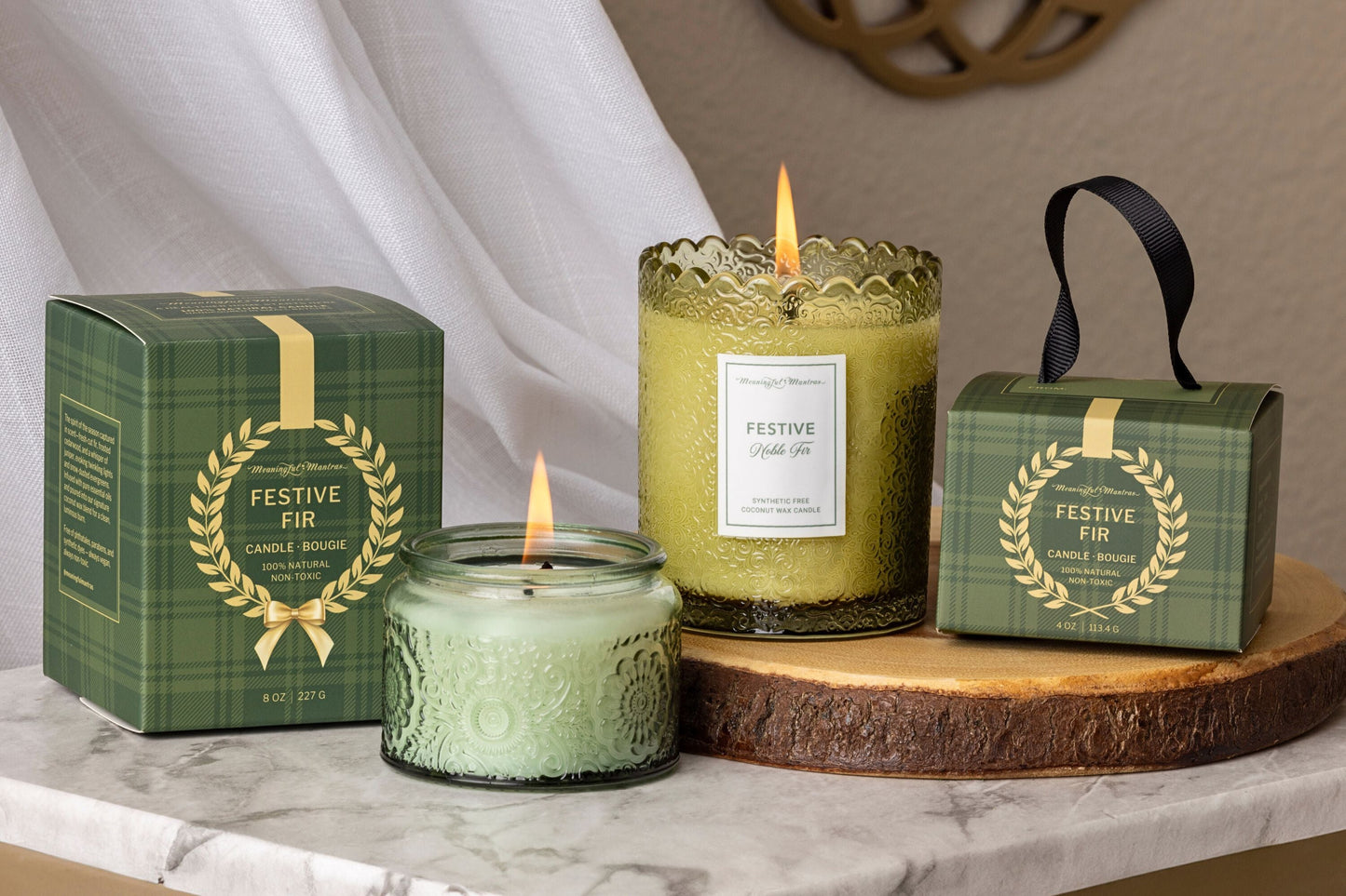 Festive Noble Fir Natural Candle 8oz Kaia Collection