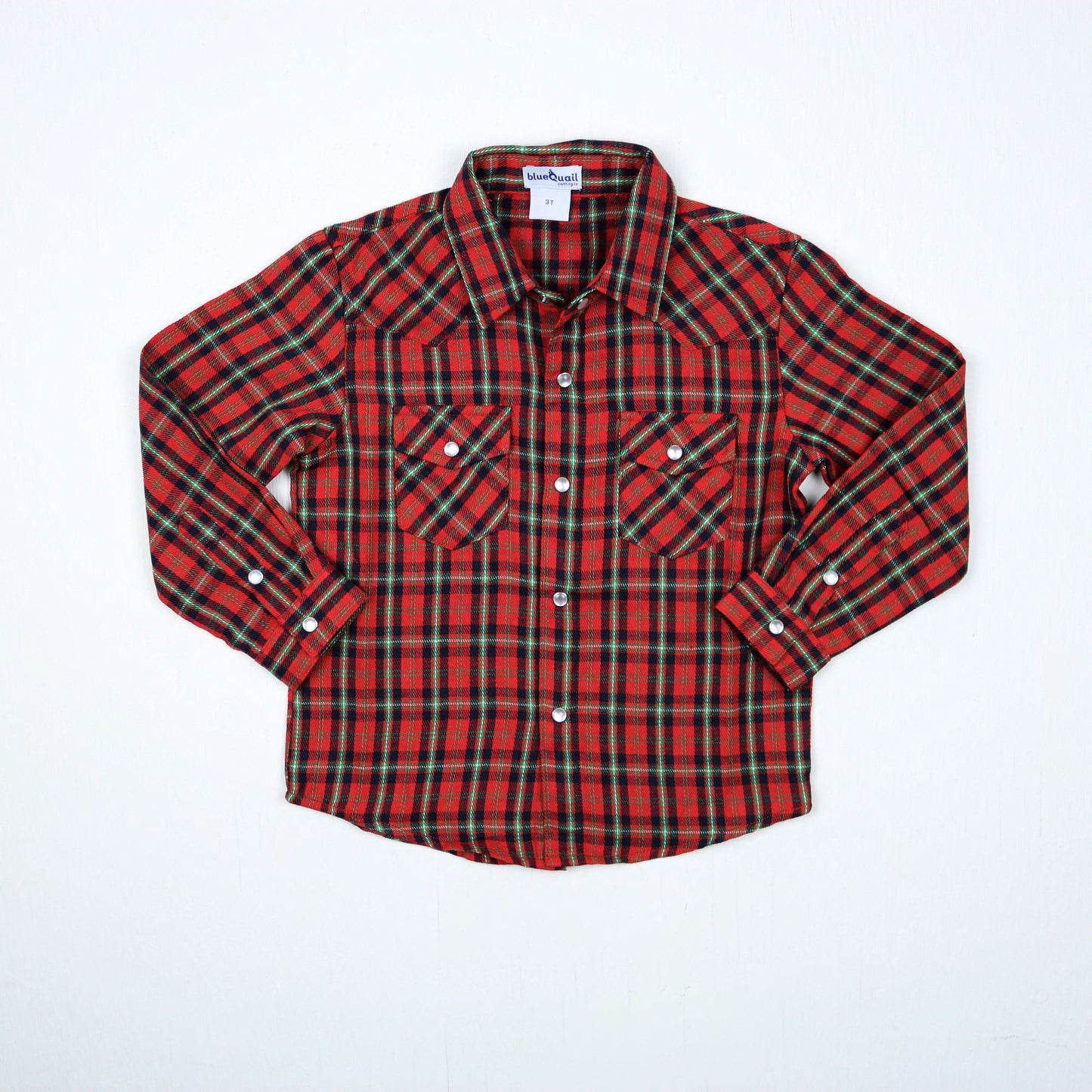 Holiday Plaid Pearl Snap Flannel – Boys Long Sleeve Shirt