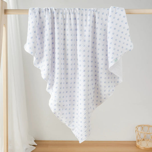 Fleur de Bleu Organic Muslin Cloud Blanket (Pre-Order Arriving Spring 2026)