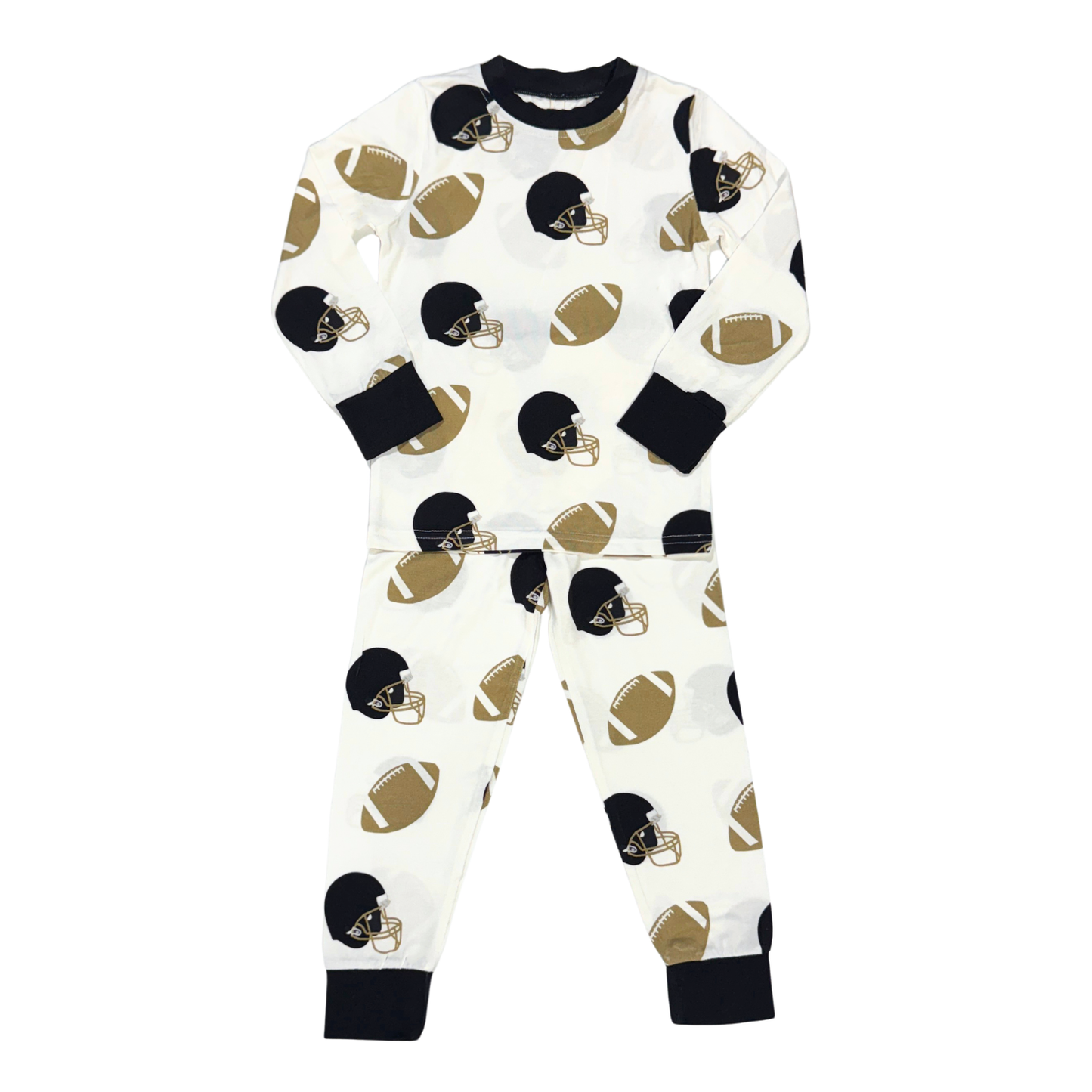 Football Fever Black and Gold Pajamas