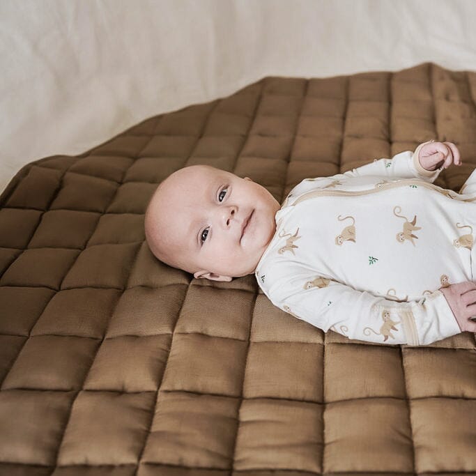 French Linen Baby Playmat - Chestnut