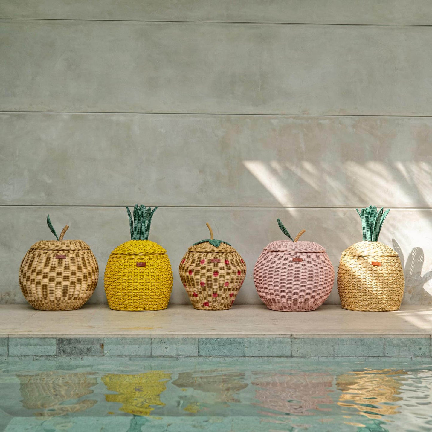 Pineapple Rattan Storage Basket Natural - Medium
