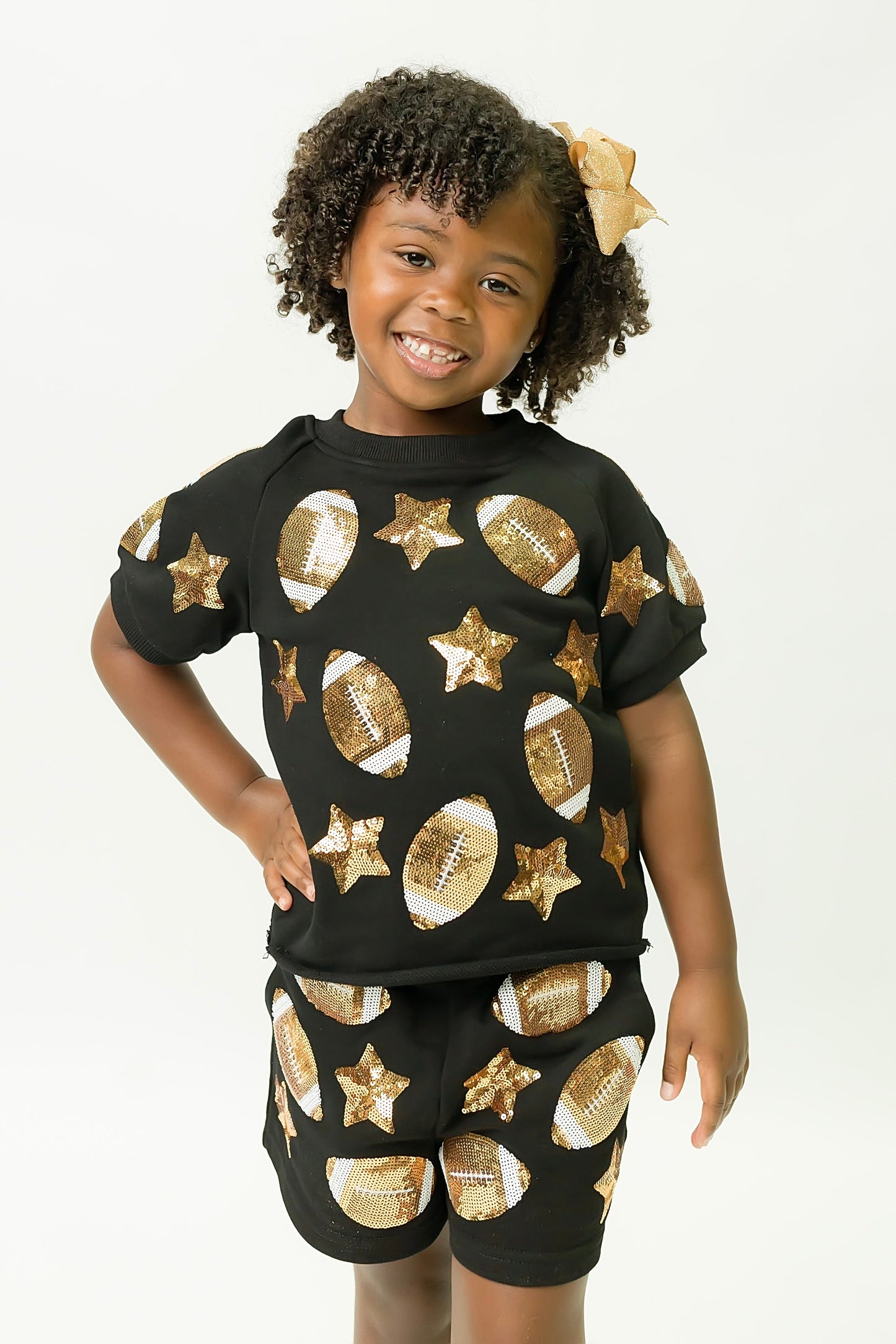 Black and Gold Football Shorts