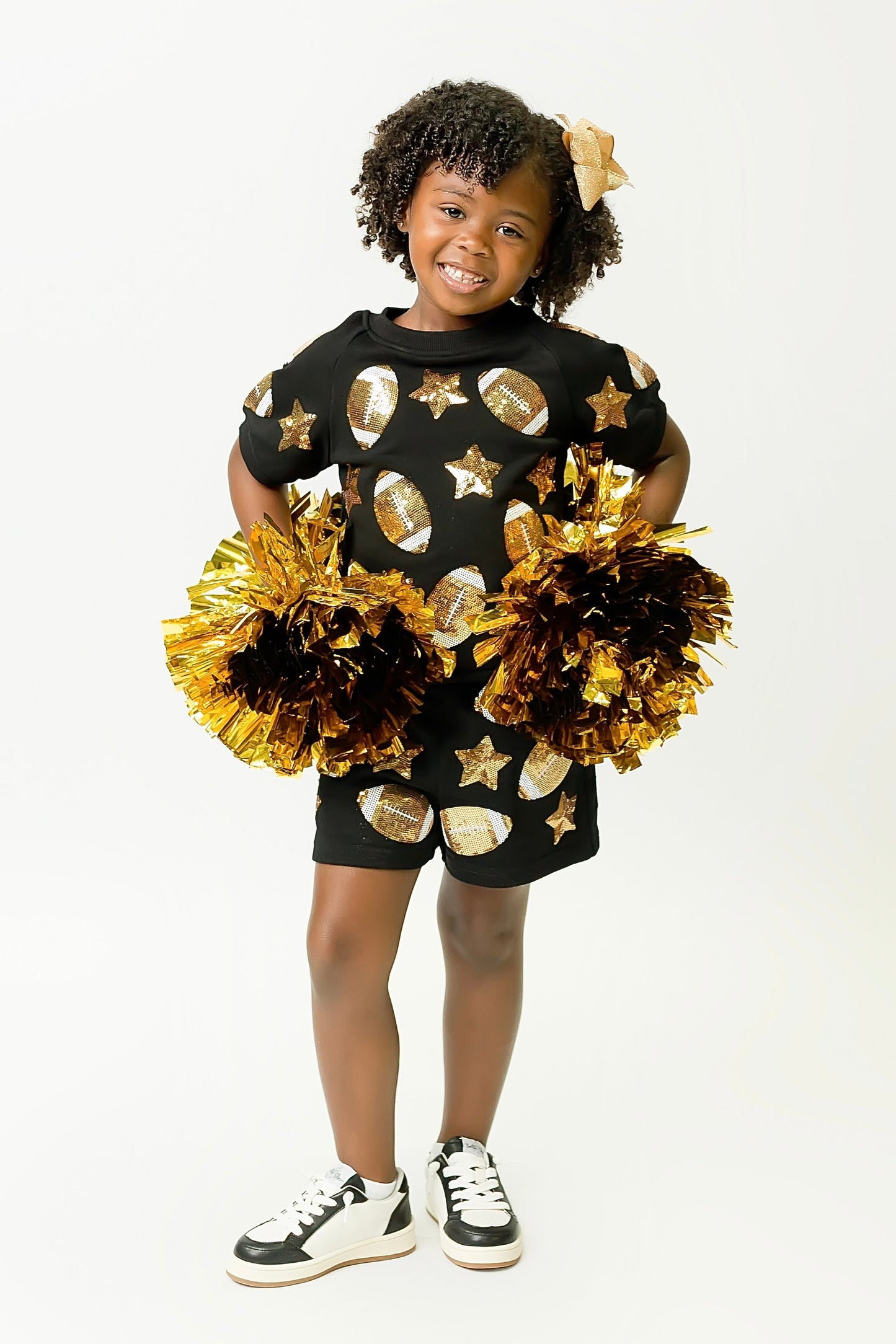 Black and Gold Football Shorts