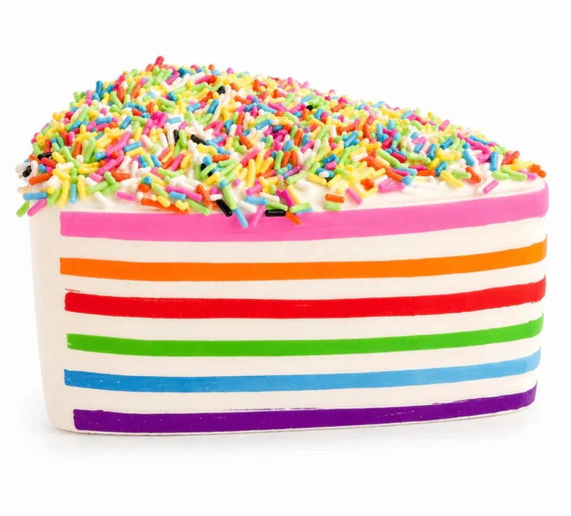 Rainbow Cake Squishy | Slow Rising Cake Slice Squishy | Dessert Sensory Fidget Toy