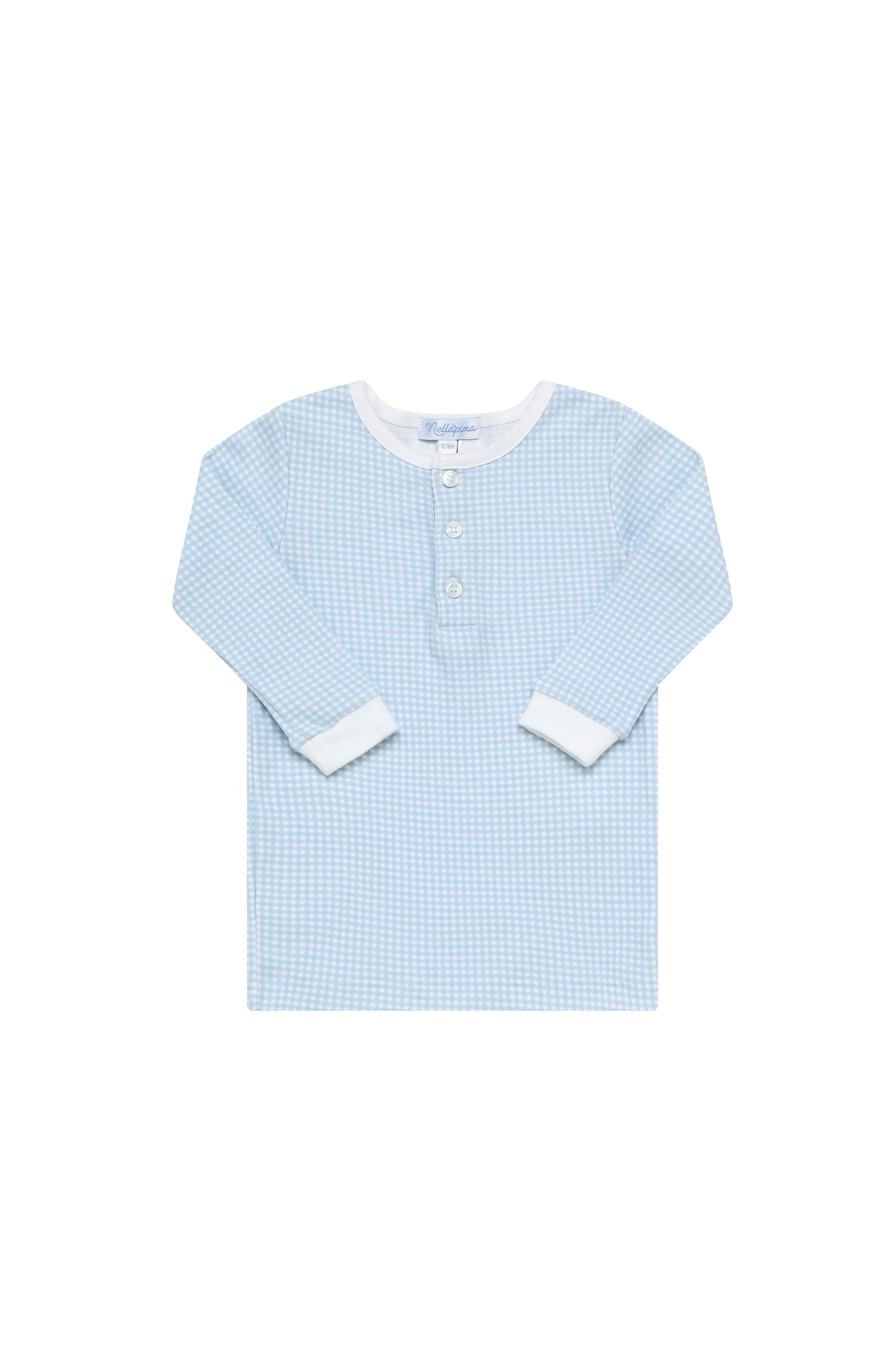 Blue Gingham Baby Pajamas