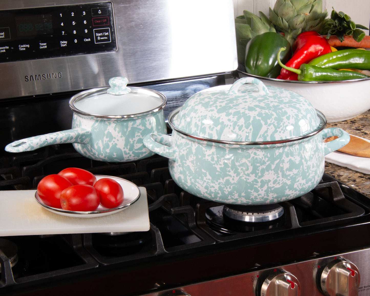 Sea Glass Swirl Dutch Oven