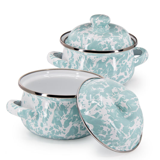 Sea Glass Swirl Petite Tureens - Set of 2