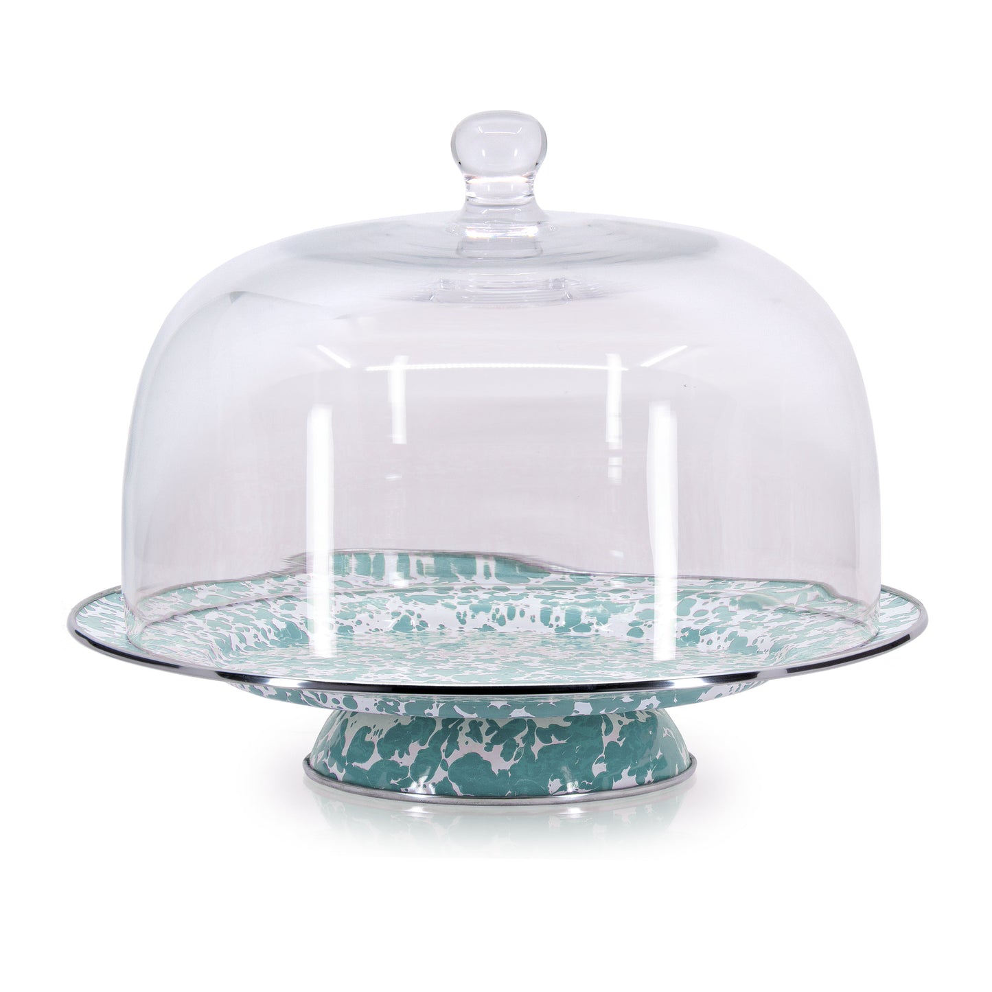 Swirl Cake Plate, Sea Glass