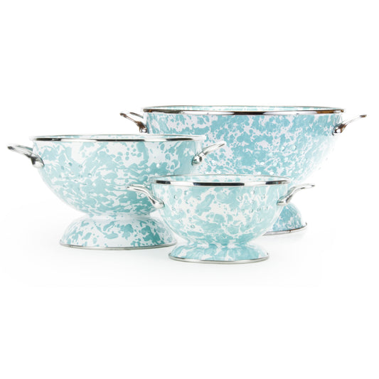 Sea Glass Swirl Set Of Colanders