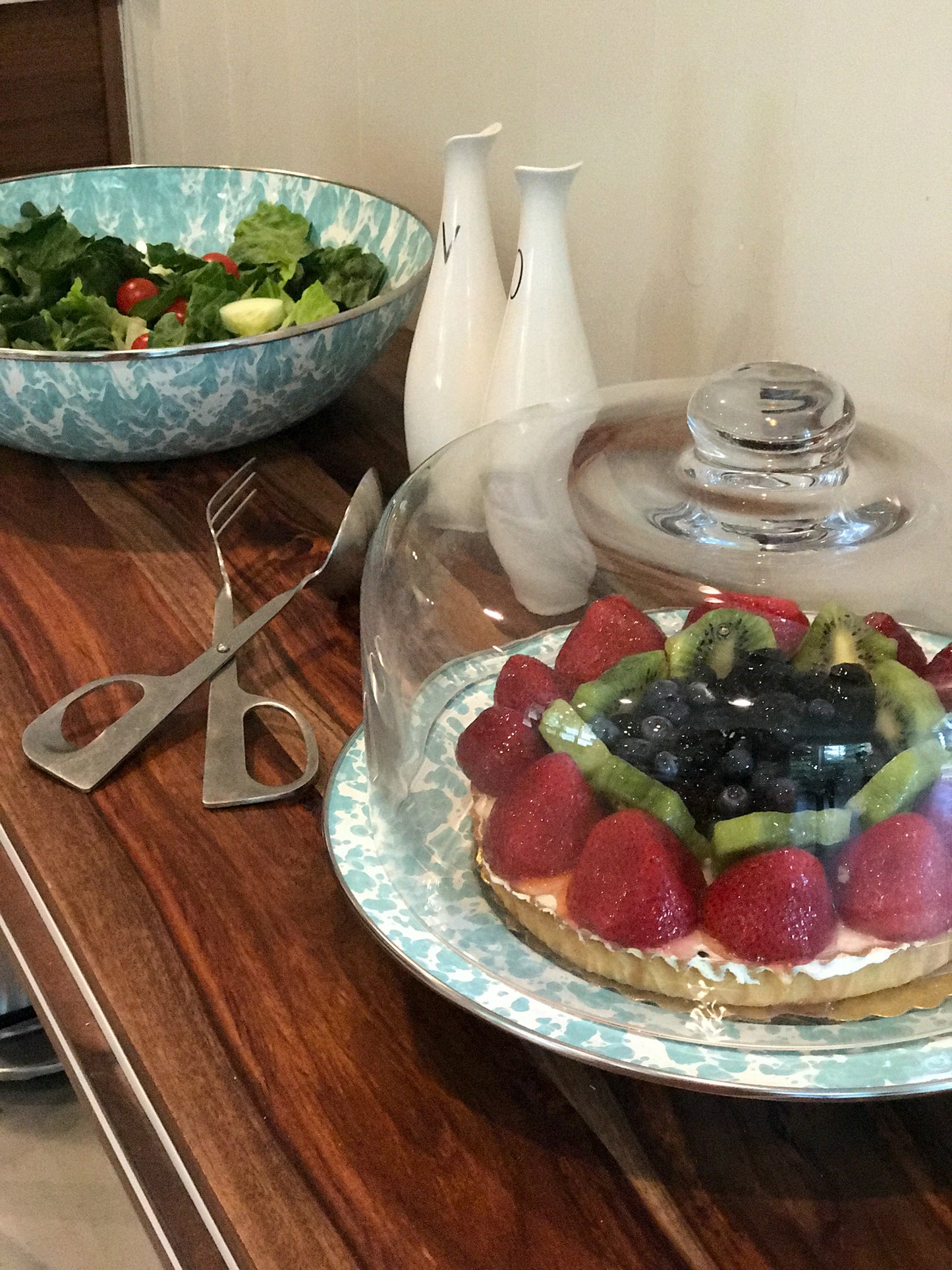 Swirl Cake Plate, Sea Glass