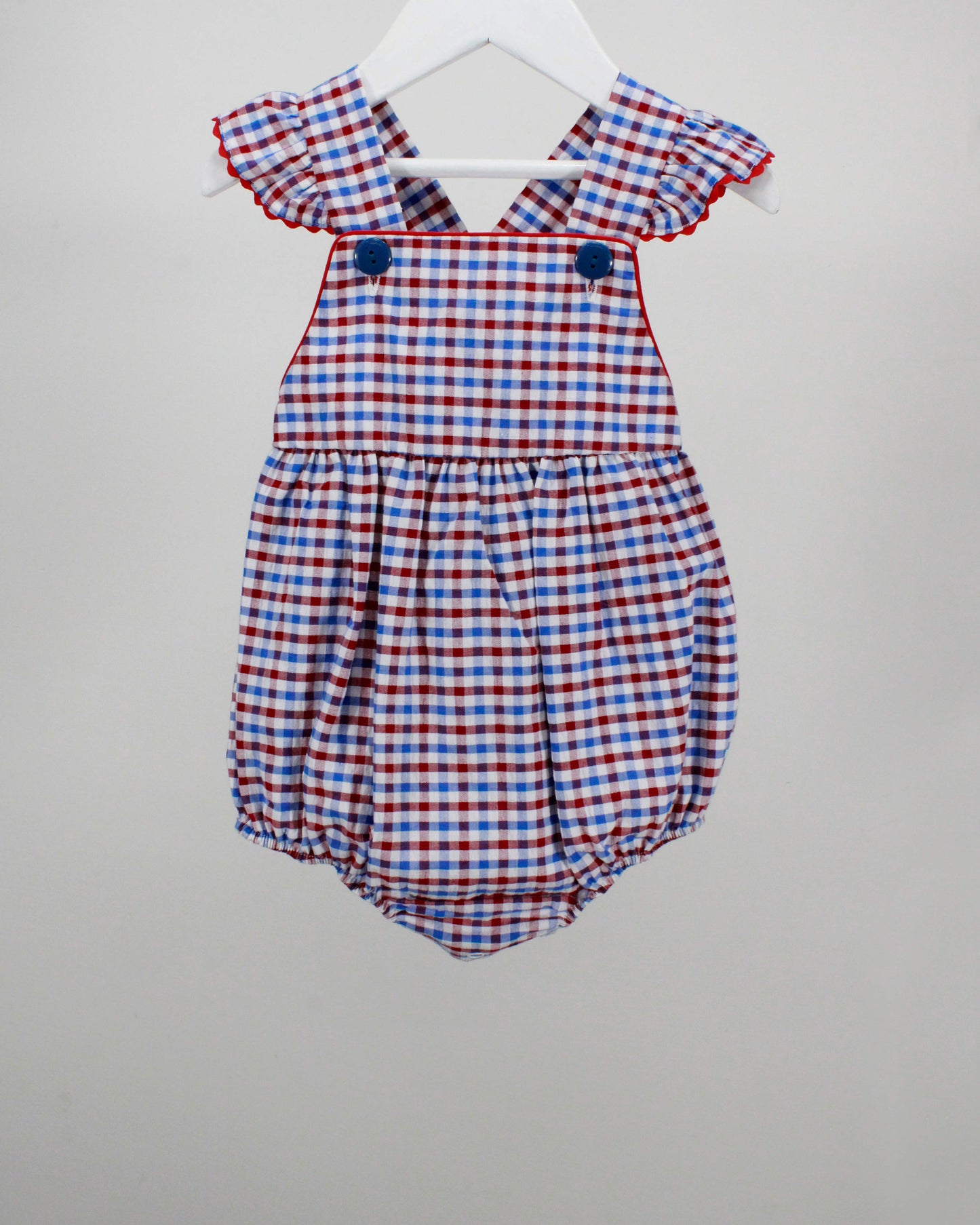 Blue and Red Plaid Gracie Bubble