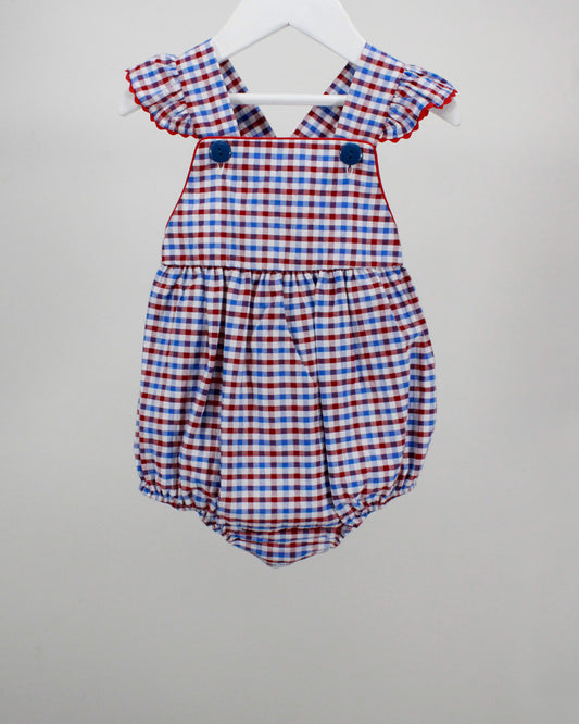 Blue and Red Plaid Gracie Bubble
