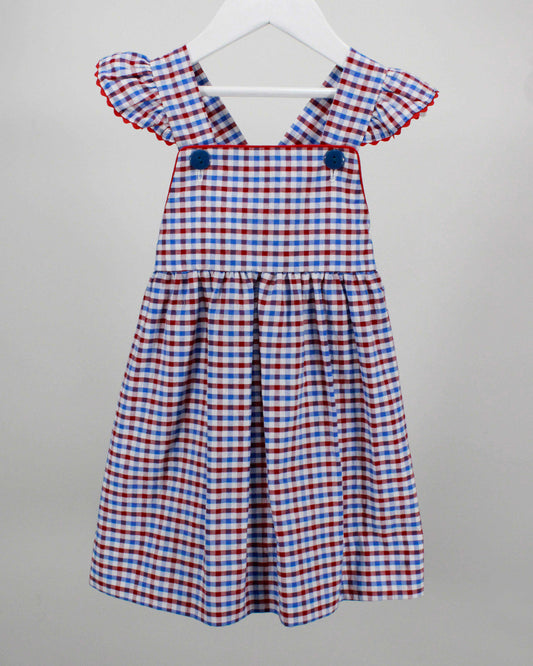 Blue and Red Plaid Gracie Dress