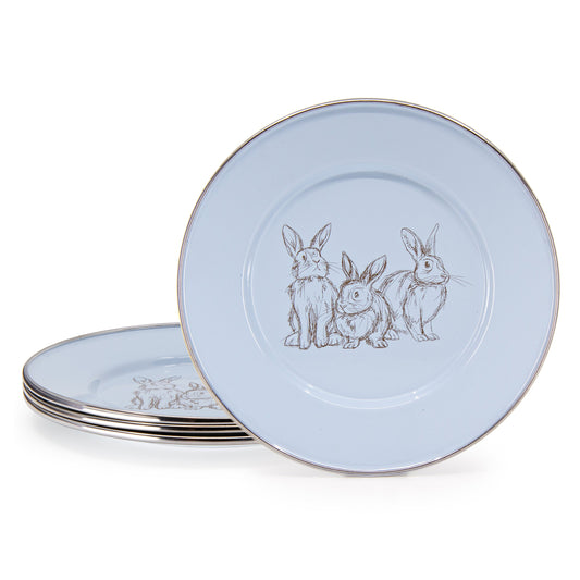 Blue Bunnies Child Plates - Set of 4