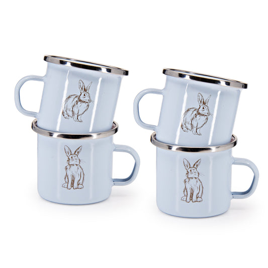 Blue Bunnies Child Mugs - Set of 4