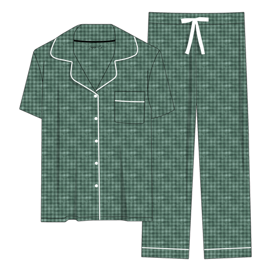 Green Plaid Bamboo Women's Luxe Lounge Set (Pre-Order)
