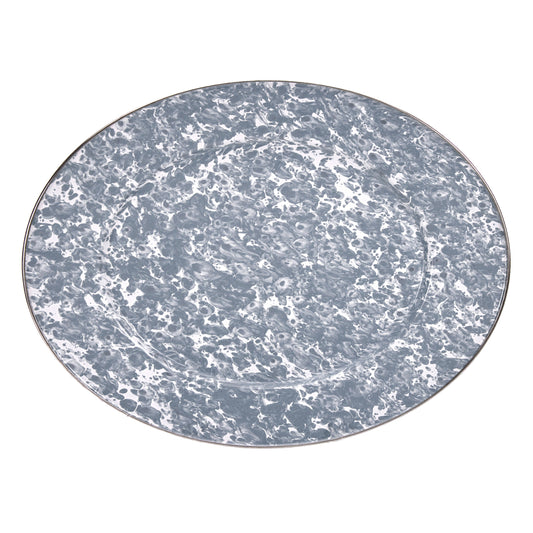 Grey Swirl Oval Platter