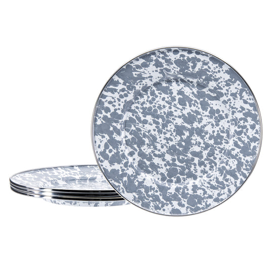 Grey Swirl Sandwich Plates - Set of 4