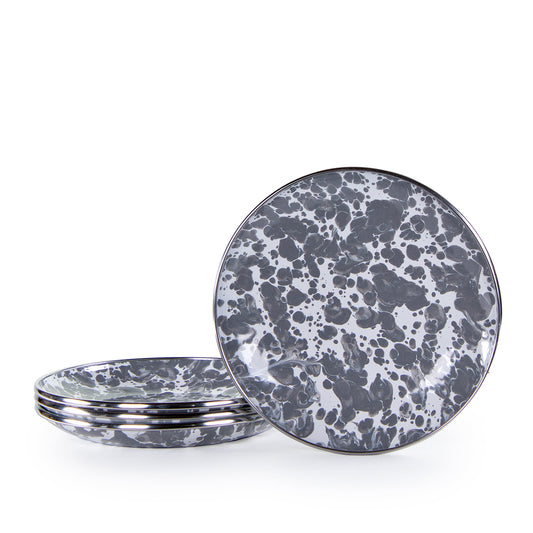 Grey  Swirl Appetizer Plates- Set of 4