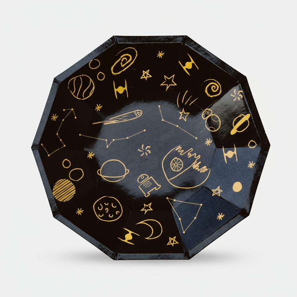 Space Galaxy Small Plates 7" (Set of 8) – Planets Stars Birthday Party Supplies