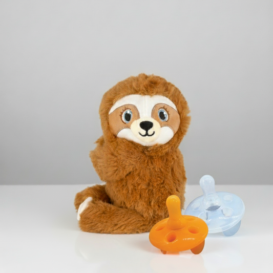 Baby Shusher Sloth Plush Sound Machine + 2 Shushie Pacifiers Bundle