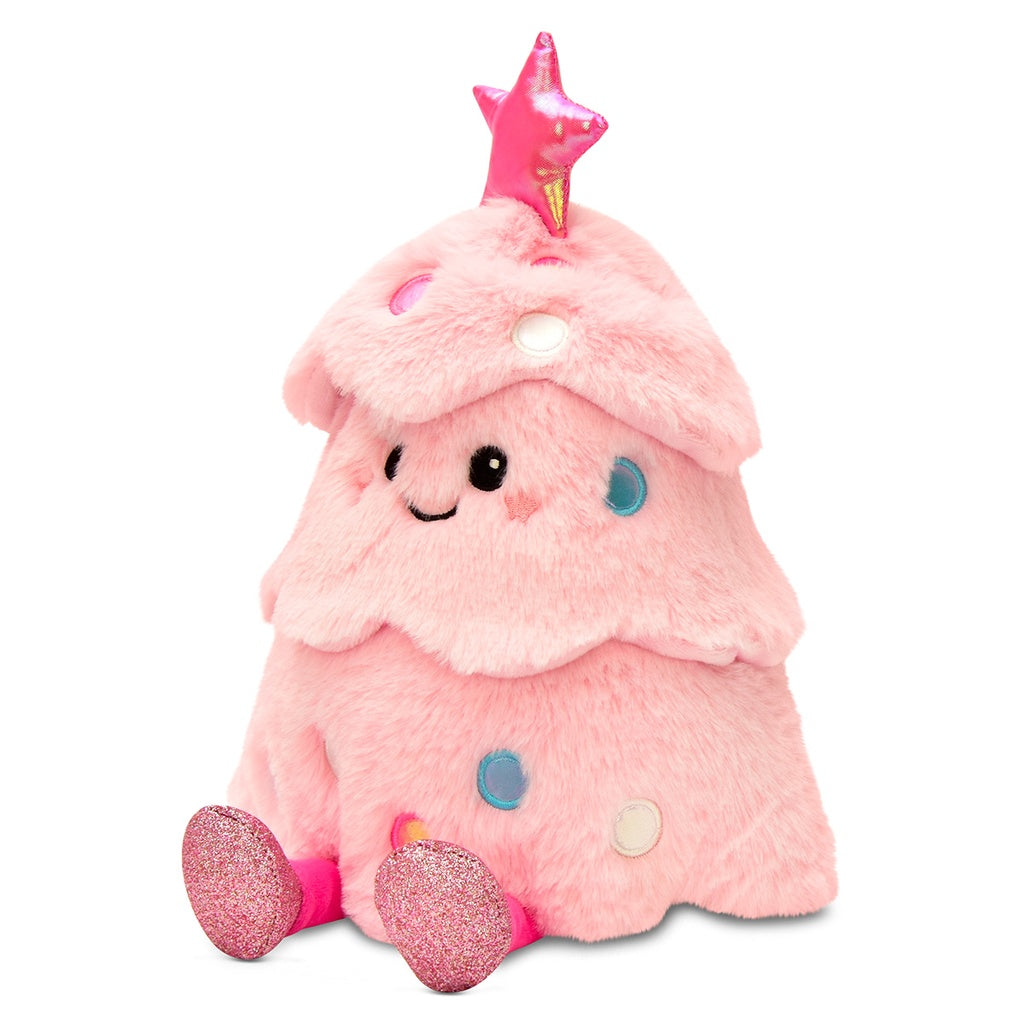 Glitter Pink Christmas Tree Plush – Sparkly Holiday Décor Plushie