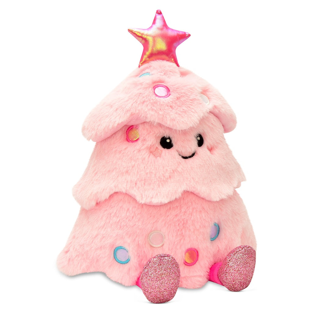 Glitter Pink Christmas Tree Plush – Sparkly Holiday Décor Plushie