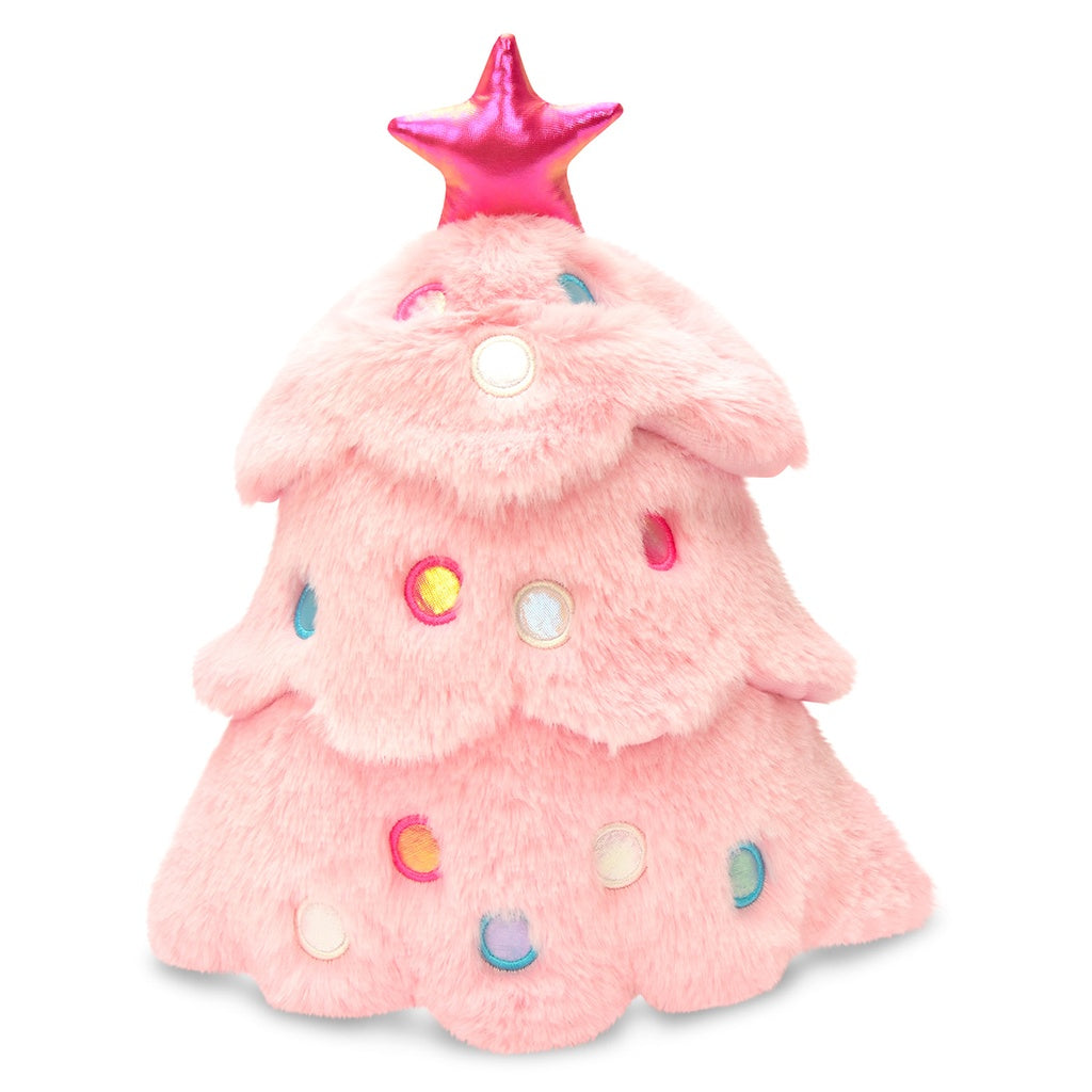 Glitter Pink Christmas Tree Plush – Sparkly Holiday Décor Plushie