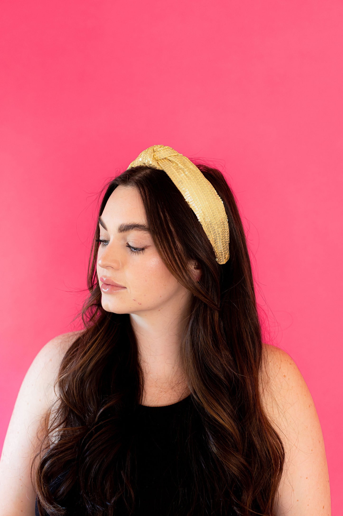 Headband Knot - Gold Sequin