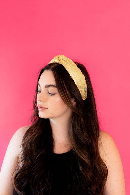 Headband Knot - Gold Sequin