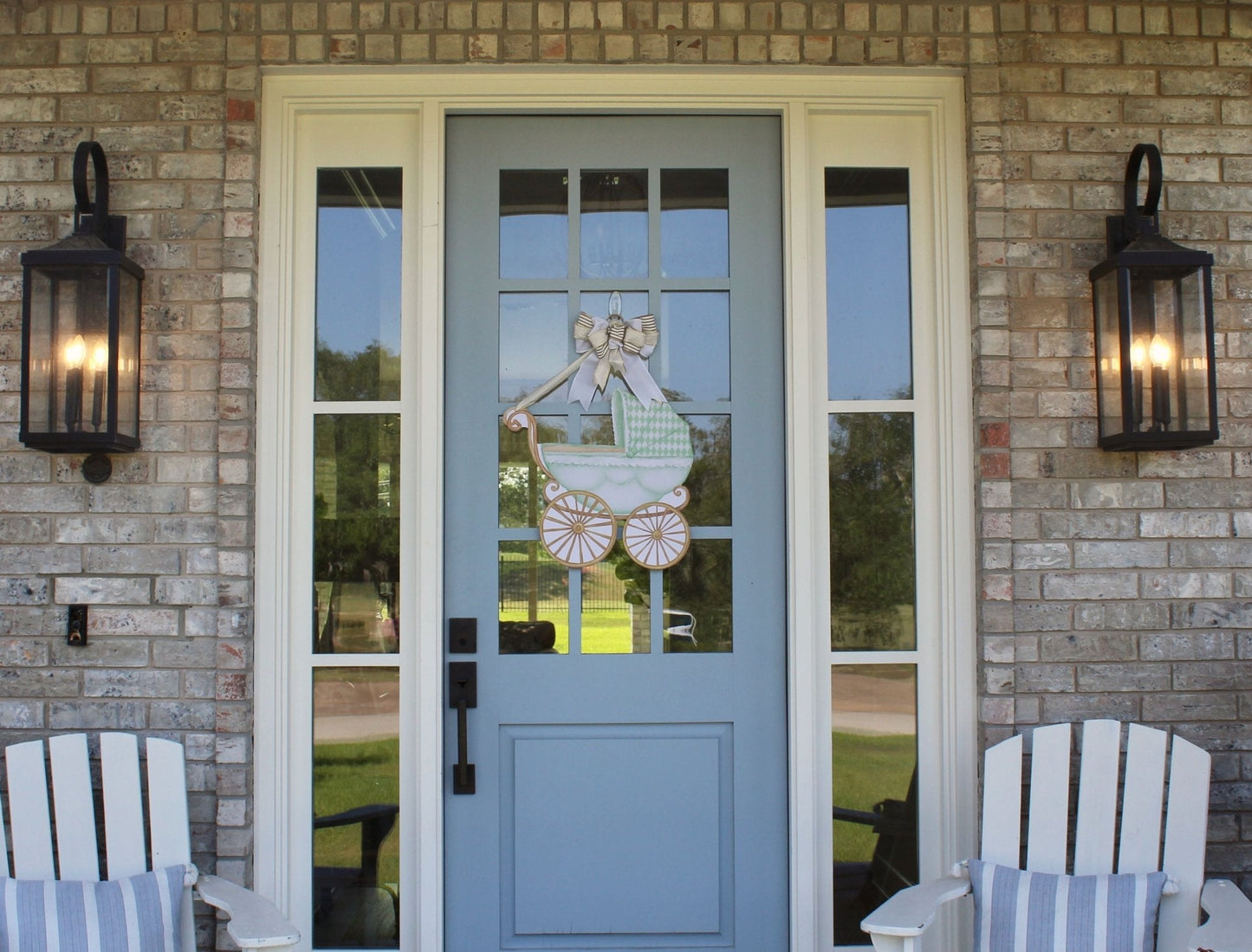 Green Baby Carriage Door Hanger