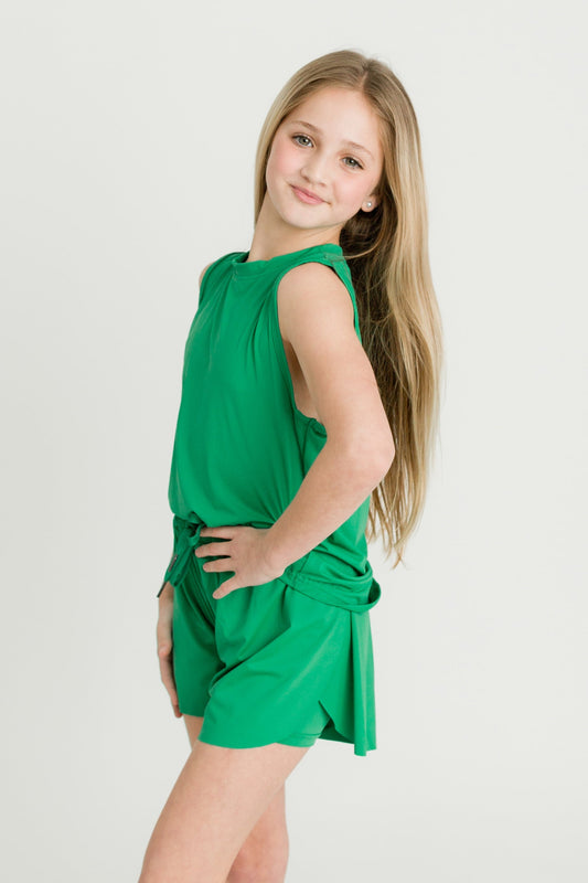 Green High Low Kid Tank