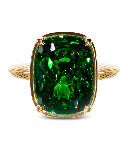 Sterling Silver Elongated Cushion Emerald CZ Cocktail Ring