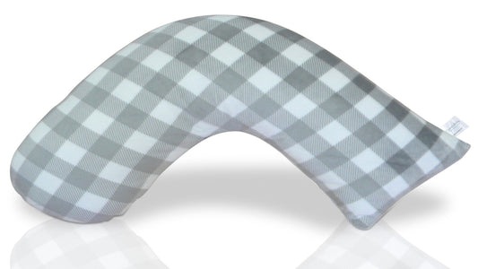 Luna Lullaby Nursing Pillow - Grey and White Buffalo Check