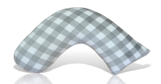 Luna Lullaby Nursing Pillow Cover- Grey and White Buffalo Check