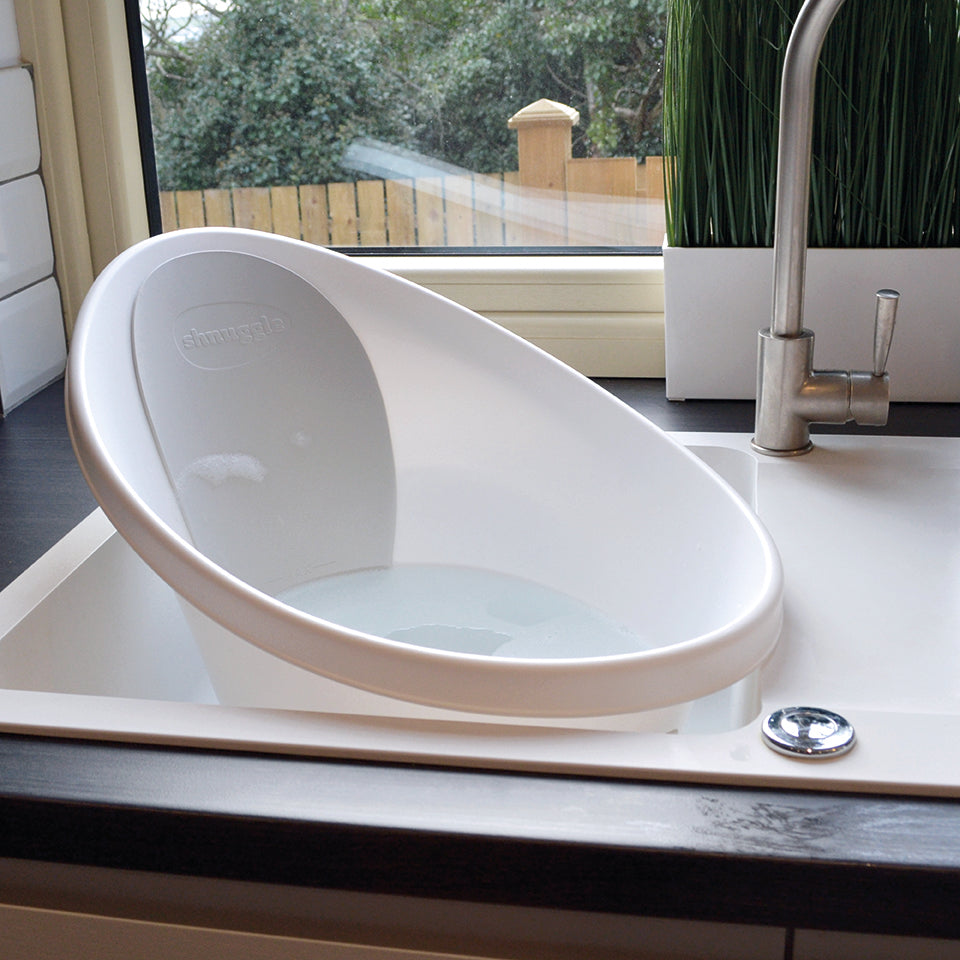 Baby Bathtime Essentials Bundle | Newborn Baby Bath with Support, Rinse Jug, and Ellie Bath Toy Scoop - Taupe