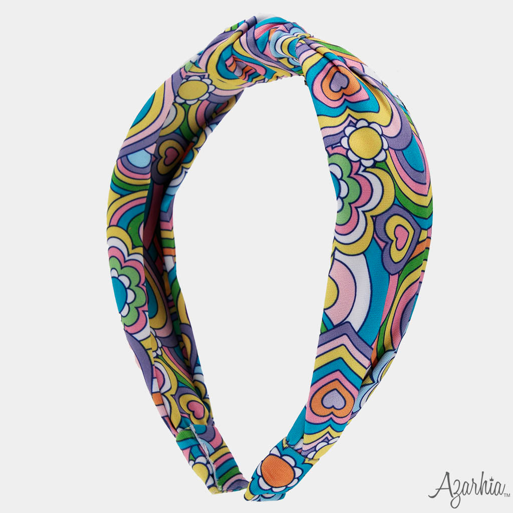 Groovy Hearts Top Knot Headband