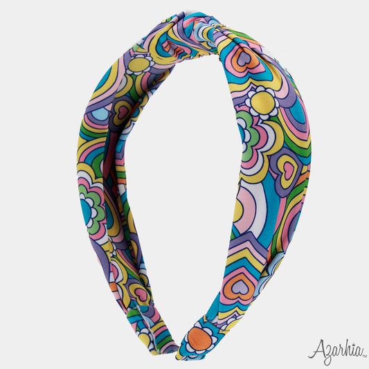 Groovy Hearts Top Knot Headband