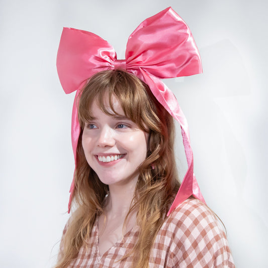 Pink Jumbo Bow Headband (Single or Set of 4)