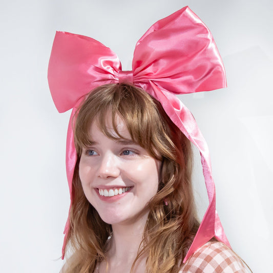 Pink Jumbo Bow Headband (Single or Set of 4)