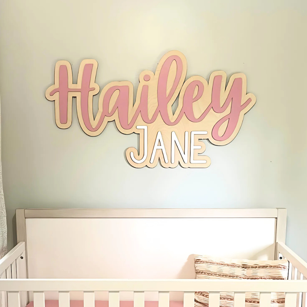 Custom Wooden Name Sign Outline